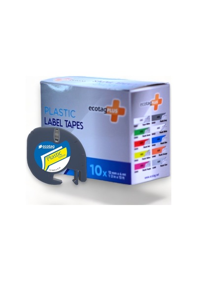 Ecotagplus Dymo Letratag Muadili Plastik Serit Etiket Sarı 10 Lu Pak