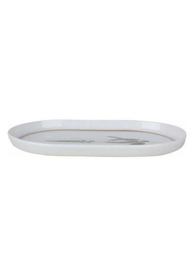 Porland Botanical Oval Kayık Tabak Desen1
