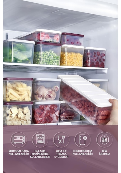 Selka Home 2 Adet 2 Lt. Nora Organizer Buzdolabı Buzluk Düzenleyici Saklama Kabı