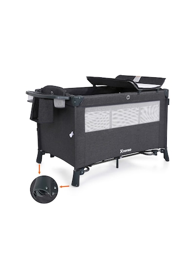 Yoyko Exclusive Comfort 8 İn 1 Anne Yanı Park Yatak Oyun Parkı 70x110 - Koyu Gri