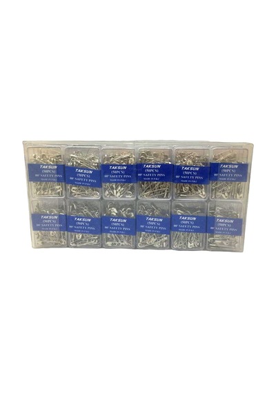 Taksun Safety Pins-958 Gümüş 50 Adet Plastik Kutu No-00 Mini Çengelli İğne- 36'li Paket