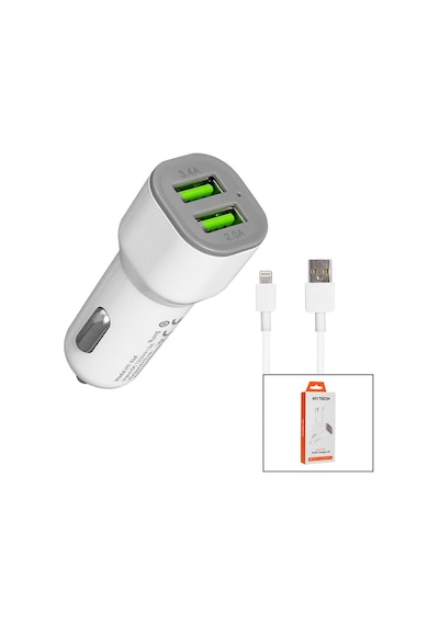 Hytech Hy-x44 Apple iPhone Uyumlu Kablolu Oto Araç Çakmaklık Şarj Başlık Set Dual-port 3a 15.5w 1m Kablo- 6'li Paket Diğer