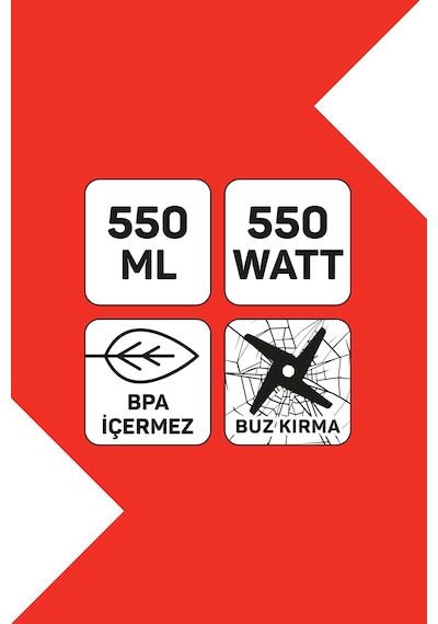 Arzum AR1191 Shake'N Take Lite Kişisel Blender 550W, 550 ml Taşınabilir Şişe, Buz Kırma Özellikli, Siyah