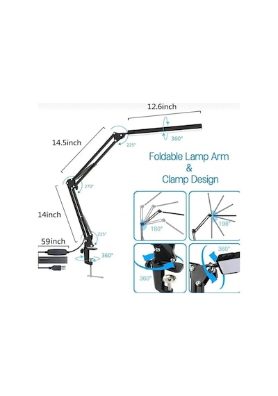 3 Renk Arka Plan Aydınlatma Ayarlanabilir Çalışma Okuma Masa Lambası Led Akrobatik Kamera Led