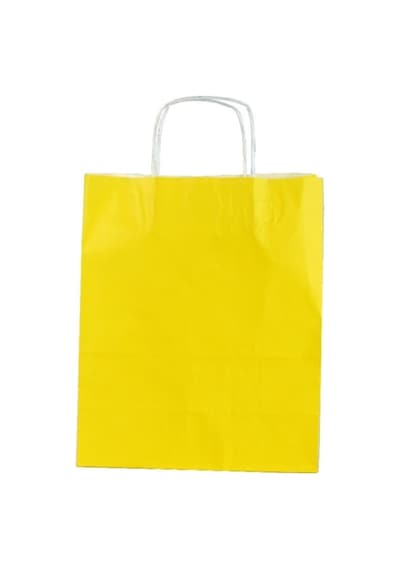 Btambalaj Sarı Kraft Çanta 18X8X24 ( 25 Adet ) ( Kağıt Poşet Çanta )