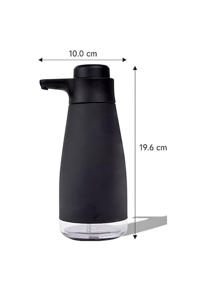 Sense Touch Manuel Pompalı Sıvı Sabunluk Paslanmaz Çelik 450ml Şeffaf Seviye Bölmesi Parmak İzi Bırakmaz Banyo Ve Mutfak Siyah 000 Açık Krem