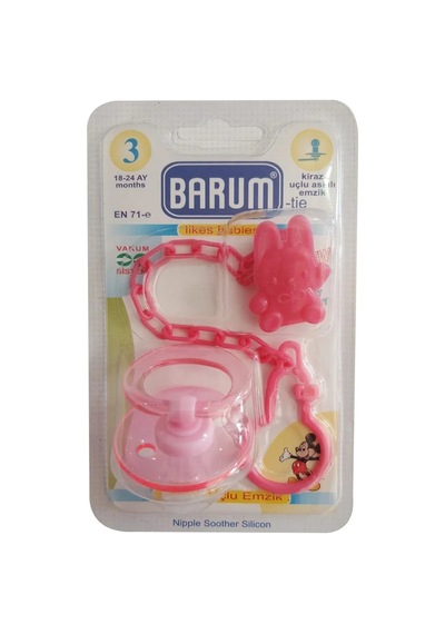 Bebegen Barum Kiraz Uçlu Askılı Pembe Emzik 18-24 Ay Çok Renkli