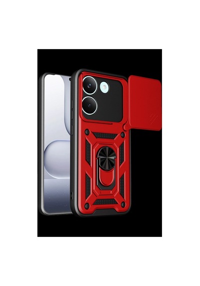 Xiaomi Poco X8 Pro Pars Lens Yüzüklü Silikon - Kırmızı