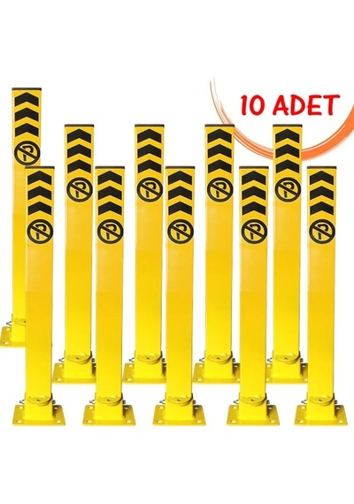 Otopark Direği Kişisel Bariyer Kilitli Otopark Yatar Park Bariyeri 60 Cm 10 Adet