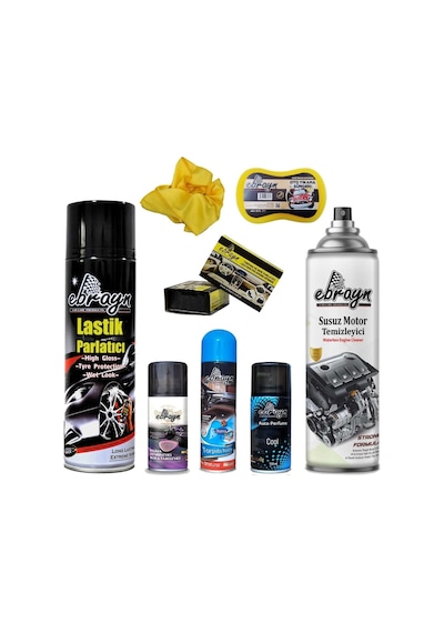 Lastik Motor Klima Temizleyici Koku Parlatıcı Sünger Bez Ebrayn