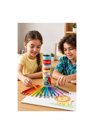 12 Li Kuru Boya Kalemi Teneke Kutu 1 Paket Nataraj 12 Renk Kuruboya Tam Boy Canlı Renkli Boya Kalem Okul Öğrenci Çok Renkli