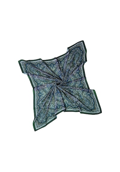 Mim Eşarp Mısırlı Eşarpları Büyük Boy Etnik Desenli Eşarp 120x120 Cm Lacivert - Haki