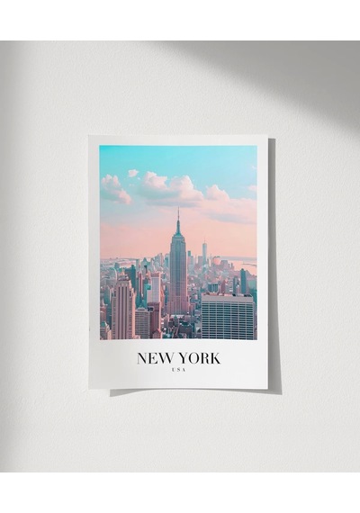 Çerçevesiz Poster New York Silüeti Gün Doğumu