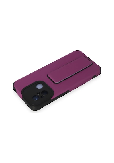 Newface - 611 - Xiaomi Redmi 12c Kılıf Mega Standlı Silikon - Novapazr - - Mor