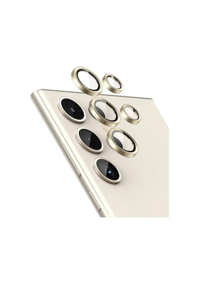S24 İle Uyumlu Kamera Lens Koruma Kolay Takabilen Görüş Açısını Bozmayan Yüksek Çözünürlüklü Premium Advice Safir Kamera Lens Koruma Gold, S24 Sku: Zeusb0d8vy5lss -