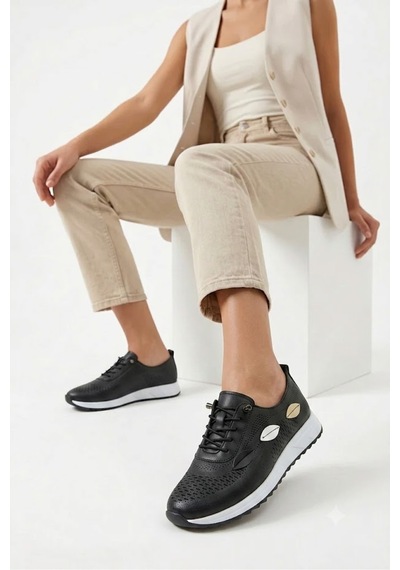 Mcaserıng Lüx Ortopedik Tabanlı Günlük Spor Kadın Babet Sneaker Ayakkabısı Özel Numara 41 -42 Siyah Mcaserıng Lüx Ortopedik Tabanlı Günlük Spor Kadın Babet Sneaker Ayakkabısı Özel Numara 41 -42 Siyah