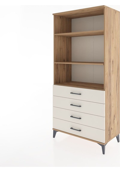 Hyperion Dolap 3 Raflı 4 Çekmeceli 88x44x182 Çam-aytaşı Çam