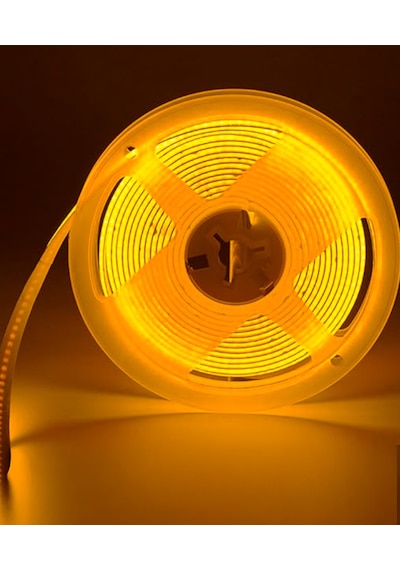 12v Cob Şerit Led Amber Işık - Metrede 360 Led - 5 Metre 5 METRE
