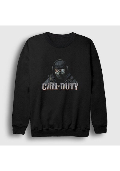 Presmono Unisex Soldier Call Of Duty Sweatshirt Siyah