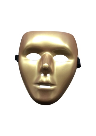 Schulzz Tam Yüz Mat Altın PVC Cosplay Maske