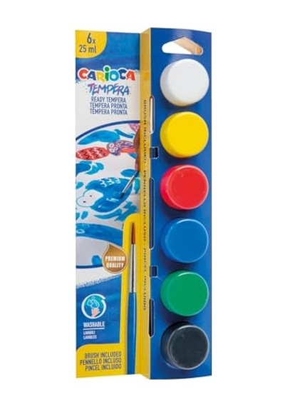 Tempera Suluboya Süper Yıkanabilir Fırçali 6 25 Ml 6 Renk Karışık Genel