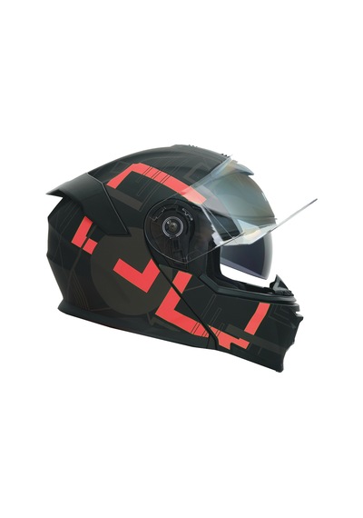Gp Nero Mks004-Mba1r Güneş Vizörlü Şeffaf Çene Açılır Motosiklet Kaskı Siyah Kırmızı