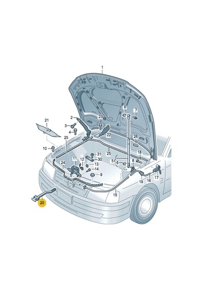 Vw Passat B5.5 01-05 Motor Kaput Açma Emniyet Mandalı 3b0823593d