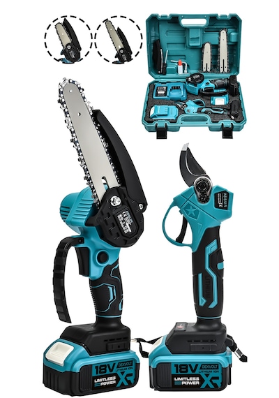 Assur ASR1013 18V Dal Budama Makası + Testeresi 2li Set Mavi