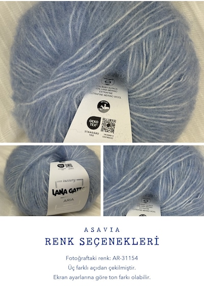 Lana Gatto Aria Örgü İpi 4'lü Set 4 X 50 Gr %50 Merinos %50 Baby Alpaka Ar-31154