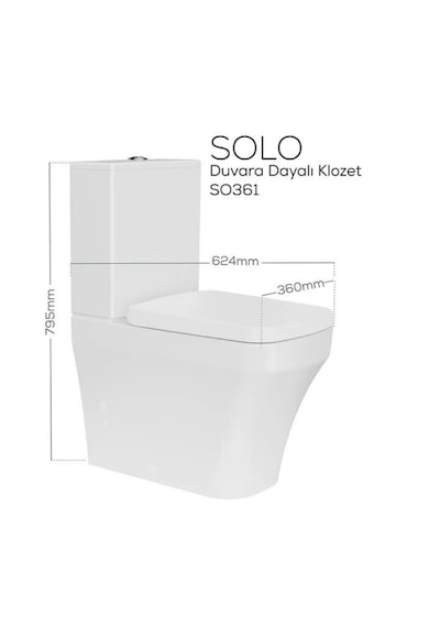 Creavit S0361 Solo Duvara Sıfır Kanalsız Klozet Yavaş Kapak