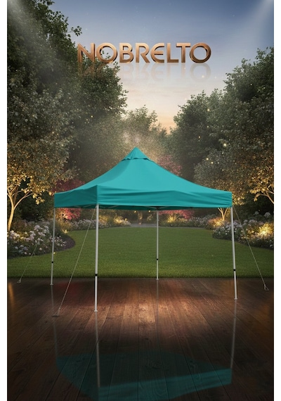 Nobrelto 3x3 Metre Ekstra Güçlendirilmiş Profil Çardak - 1.2mm Et Turkuaz