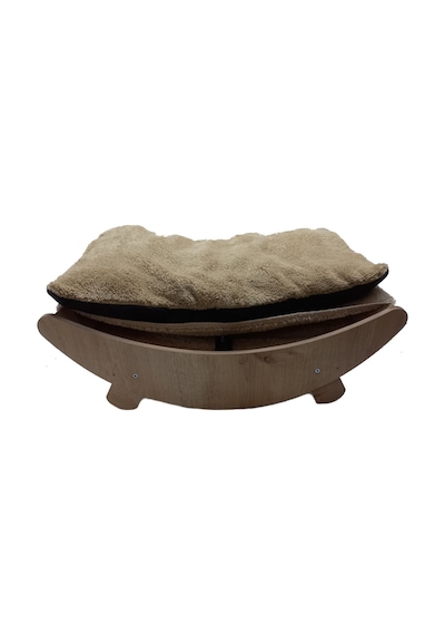 Optimal Ahşap Kedi Köpek Gondol Sallanır Yatak 50 x 30 CM + Minder