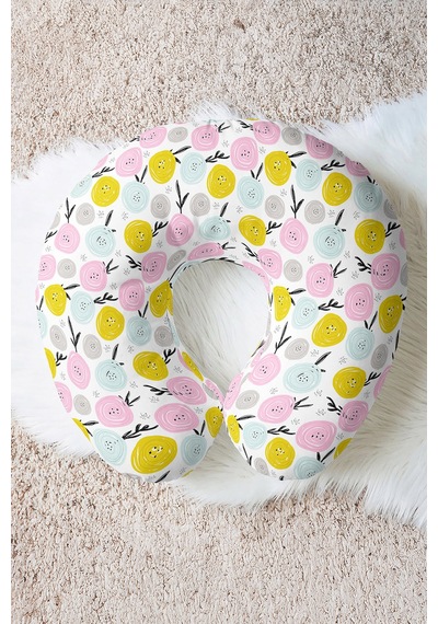 Pastel Çiçek Desenli Ergonomik Boyun Yastığı - Renkli Modern Tasarım Yumuşak Seyahat Yastığı Doygun Taş Gül Pembesi Pastel Çiçek Desenli Ergonomik Boyun Yastığı - Renkli Modern Tasarım Yumuşak Seyahat Yastığı Doygun Taş Gül Pembesi