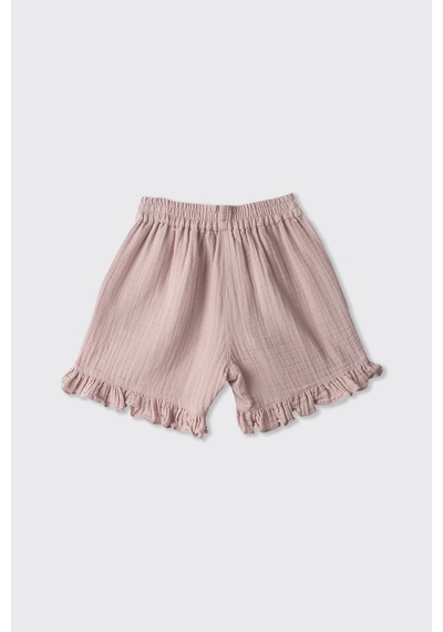 Panço Kız Çocuk Yumuşak Dokulu Müslin Şort Mavi Pembe