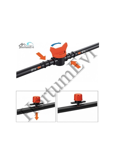 Otomatik Zamanlayıcılı Deliksiz Damla Sulama Seti Ø20 100 Metre 40 Ağaç Uyumlu Hs0026
