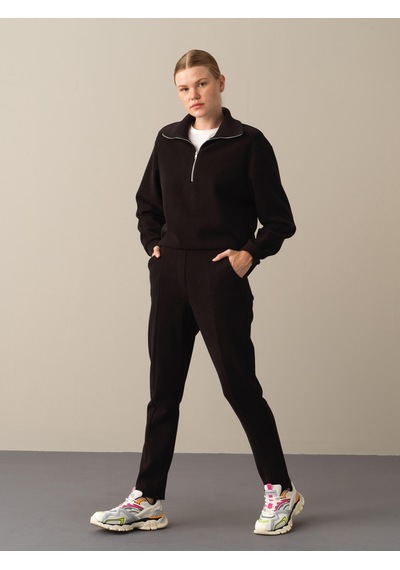 Xint Siyah Regular Fit Pamuklu Sweat Pantolon 470371
