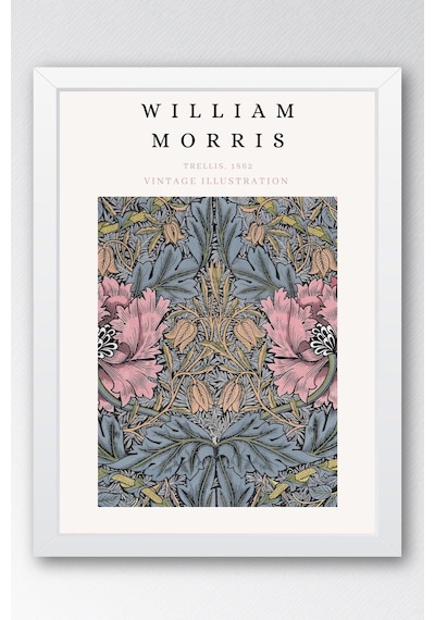 William Morris Trellis 1862 Çerçeveli Tablo - Eklektik Tarz Duvar Dekoru
