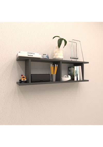 Rafkestir Grey Duvar Rafı Antrasit ( Mat )