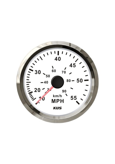 KUS Sürat Göstergesi 55 MPH Beyaz 12/24V 85 MM