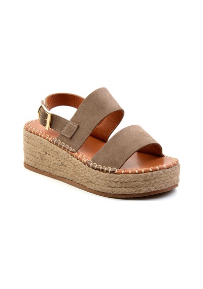 Bambi Vizon Leather Kadın Sandalet K05666030302 Vizon