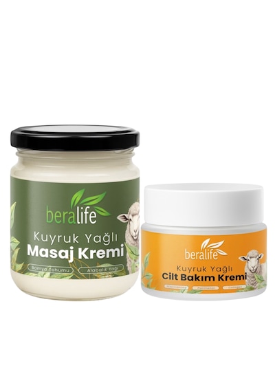 Beralife Kuyruk Yağlı Masaj Kremi 210 ML + Kuyruk Yağlı Cilt Bakım Kremi 50 ML