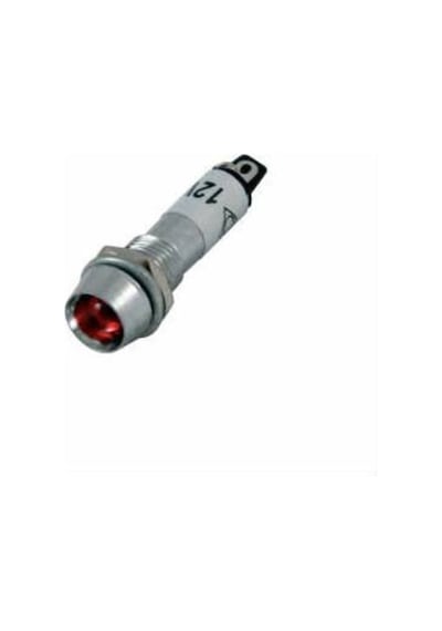 Sinyal Lambası 8Mm Metal 8Mm Kırmızı 12V 5 Adet