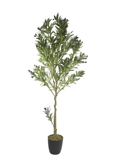 Yapay Zeytin Ağacı Lüks 170cm Doğal Gövdeli Gerçek Görünümlü Yapay Ağaç 1391 Siyah