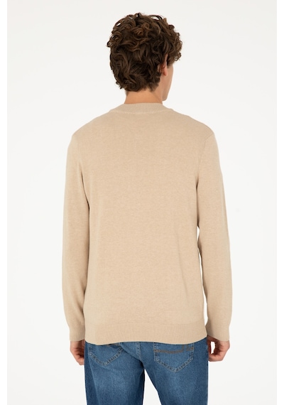 U.s. Polo Assn. Erkek Kum Melanj Hırka Triko 50293528-vr123 Kum Melanj