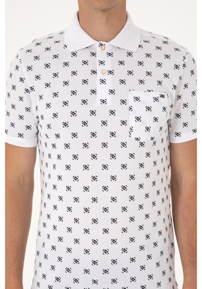 U.S. Polo Assn. Erkek Regular Fit Beyaz Polo Yaka Tişört 50300379-VR013