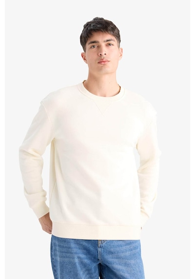 Defacto Regular Fit Bisiklet Yaka Basic Düz Kalın Sweatshirt T3777az25auer140 Ekru