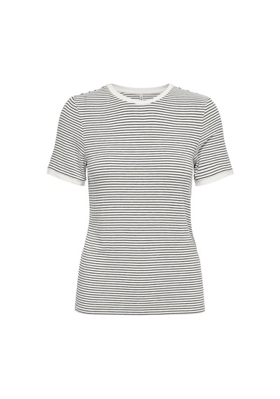 Only Onltine S/s O-neck Top Jrs Kadın T-shirt 15315406 Beyaz - Siyah
