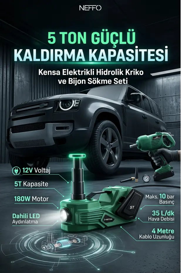 5 Ton 12v Elektrikli Araba Krikosu 5 İ 1 Arada Hidrolik Kriko Ve Pompa Tüm Arabalar İçin Uygundur