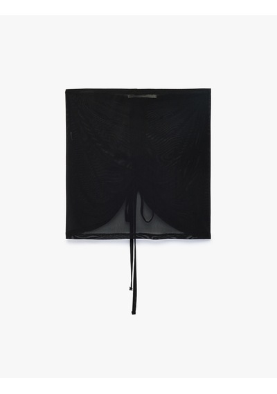Koton Slim Fit Drapeli Mini Tül Pareo Etek Siyah 6sak70025mk