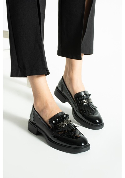 Kadın Püsküllü Günlük Loafer Corvia - Siyah Siyah
